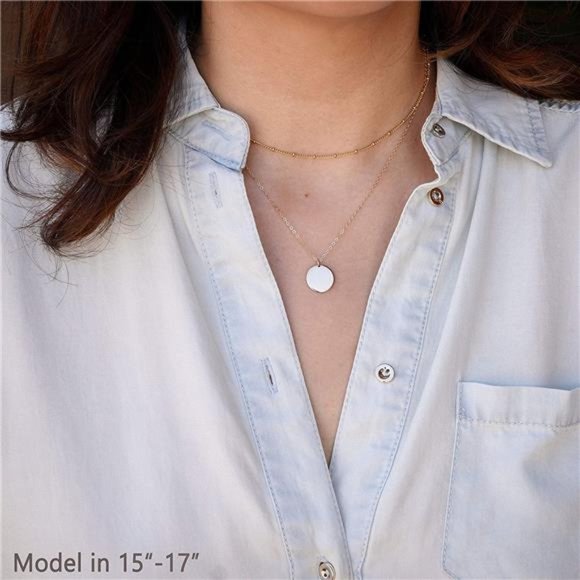 Layered Heart Necklace Pendant Handmade 18k Gold Plated Dainty Gold Choker - Picture 6 of 6